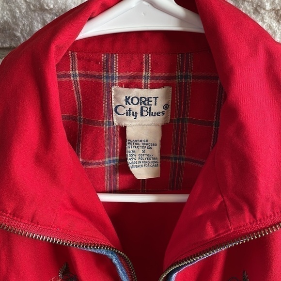 Koret City Blues flora embroidered jacket red sz small - Picture 2 of 10
